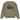 Stussy Basic Crew Olive baskets vue de face d'un sweatshirt olive avec logo Stüssy blanc imprimé sur la poitrine et col rond