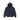 Stüssy Basic Hoodie Navy baskets vue de face d'un sweat à capuche bleu marine avec logo Stüssy blanc imprimé sur la poitrine et cordon