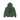 Stussy Stock Link Hoodie Pigment Dyed Pine vue de face avec capuche, coton vert foncé et logo blanc imprimé sur la poitrine