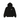 Stussy Tile Oval Hoodie Black baskets vue de face en coton noir avec le logo Stüssy emblématique imprimé au centre de la poitrine