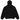 Fear of God Essentials Chest Logo Hoodie Jet Black/Jet Black sweat à capuche vue de face en coton noir avec logo tonal sur la poitrine