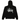 Stussy Basic Stussy Zip Hoodie Black sweat-shirt à capuche avec vue frontale, fermeture éclair, logo blanc sur la poitrine et coton noir.
