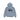 Stussy Basic Zip Hoodie Slate baskets vue de face avec fermeture éclair, logo blanc sur la poitrine et capuche réglable en coton gris