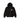 Stussy Champion Oval Zip Hoodie Black baskets vue de face avec logo sur la poitrine, capuche à cordon de serrage, fermeture éclair et bords côtes.
