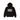 Stussy Champion Oval Zip Hoodie Black baskets vue de face avec logo sur la poitrine, fermeture éclair et coupe classique en noir