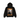 Stussy Built Tough Zip Hoodie Black vue de face, confectionné en tissu noir avec un imprimé graphique sur la poitrine et fermeture éclair intégrale.