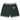 Corteiz Deala Knit Shorts Forest Green baskets sous un angle avec une maille vert foncé et un logo blanc brodé sur la jambe