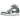 Jordan 1 Mid Dutch Green baskets presentées de profil avec des details verts et roses, des lacets blancs et une semelle en caoutchouc