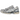 ASICS Gel-NYC 2055 Glacier Grey Cream baskets en vue laterale avec des superpositions grises et des lacets assortis