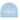 Corteiz Alcatraz Skully Baby Blue baskets vue de face avec bonnet en tricot bleu clair, logo Alcatraz brodé sur le devant et bords retroussés