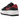 Jordan 1 Elevate Low Black Gym Red White baskets en vue latérale inclinée avec tige en cuir noir et semelle blanche