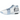 Nike LeBron Witness 8 UNC baskets en vue laterale avec tige en mesh bleu clair, semelle interieure blanche et swoosh