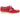 Clarks Originals Wallabee Red Suede baskets en vue de profil avec une tige en daim rouge, des lacets et une semelle crêpe classique