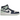 Air Jordan 1 Mid Mystic Navy Mint Foam baskets vue sous un angle latéral avec une tige en cuir bleu et vert, des lacets blancs