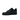 Nike Air Force 1 Black baskets vue latérale, conçues en cuir noir avec le logo Swoosh emblématique, lacets assortis et semelle en caoutchouc.