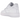 Nike Air Force 1 White baskets en vue latérale, dotées d'une empeigne en cuir blanc épuré, d'une semelle blanche assortie et de coutures précises.
