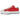 Maison Mihara Yasuhiro Hank OG Sole Canvas Low Red baskets de profil avec une tige en toile rouge et une semelle blanche fondue unique