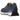 New Balance 327 Denim baskets de profil avec des empiècements en denim bleu, une semelle intercalaire blanche et une semelle extérieure marron
