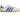 Adidas Samba OG Cloud White Blue Gum baskets en vue latérale avec une tige en cuir blanc, des details bleus et une semelle gomme