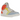 Jordan 1 Mid To My First Coach baskets en vue latérale avec une tige multicolore en cuir et daim ainsi que des lacets blancs