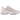 New Balance 740 Stone Pink Rosewood baskets en profil latéral avec une tige en mesh rose clair, des détails bordeaux et une semelle blanche