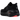Nike Vomero Plus Black Bright Crimson baskets en vue sous angle avec empeigne noire, details rouges et semelle blanche