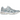 ASICS Gel-Cumulus 16 Storm Cloud Pure Silver baskets de profil avec une tige en mesh gris et argenté ainsi que des lacets