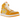 Jordan 1 High Zoom Air CMFT 2 Yellow Ochre baskets en vue sous angle avec empeigne en cuir jaune et blanc, détails noirs et lacets