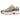 Nike P-6000 Metallic Gold baskets en profil latéral avec des détails en cuir doré, une tige en mesh blanc et le logo swoosh noir.