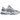 ASICS Gel-NYC 2.0 Gravel Piedmont Grey Blue baskets en vue sous angle avec tige en mesh gris, détails bleus et lacets