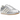 Adidas Taekwondo Silver Metallic baskets presentées de profil, mettant en valeur l'empeigne argentée brillante et la semelle plate.