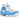 Nike Air Foamposite Pro University Blue baskets en vue laterale avec une tige foamposite bleu clair et un swoosh noir