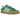 adidas Gazelle Indoor Green Gum baskets en vue laterale avec tige en daim vert, bandes blanches et semelle en gomme