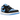 Air Jordan 1 Low Black University Blue baskets vue latérale avec empeigne noire, détails bleu ciel, semelle intermédiaire blanche et logo Nike Swoosh.