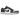 Jordan 1 Low Grey White baskets vue latérale avec empeigne en cuir gris et blanc, pointe perforée classique et logo Swoosh blanc