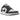 Jordan 1 Low Grey White baskets vue latérale, avec une base en cuir blanc, des empiècements gris et le logo swoosh noir emblématique.