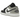 Air Jordan 1 Low Shadow Toe baskets en vue angulaire avec design en cuir gris et noir, lacets blancs et embout perforé reconnaissable.