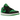 Air Jordan 1 Low Lucky Green baskets vue latérale, mettant en valeur le Swoosh noir iconique sur une base en cuir blanc aux détails verts.