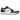 Air Jordan 1 Low Wolf Grey Midnight Navy baskets vue latérale avec empeigne grise, swoosh bleu marine et lacets blancs sur semelle blanche