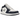 Air Jordan 1 Low Wolf Grey Midnight Navy baskets vue en angle avec cuir blanc, superpositions grises, swoosh bleu marine et semelle en caoutchouc