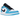 Air Jordan 1 Low UNC (2021) baskets en vue latérale avec empiècements bleu clair, cuir blanc, lacets assortis et logo Jordan brodé au talon