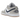 Air Jordan 1 Low Midnight Navy Neutral Grey baskets en vue angulaire avec base en cuir blanc, détails marine et logo swoosh gris emblématique