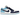 Jordan 1 Low Sail Blue Chill baskets en vue sous angle avec empeigne blanche et bleu clair, lacets et semelle classique