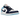 Jordan 1 Low Sail Blue Chill baskets en vue sous angle avec une tige en cuir blanc et bleu clair et des lacets