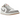 Air Jordan 1 Low Sail College Grey Rattan baskets vue latérale avec empeigne en cuir beige, détails gris, semelle intermédiaire blanche et logo Jumpman