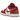 Air Jordan 1 Low Cardinal Red baskets vue latérale avec panneaux en cuir blanc et rouge, logo Swoosh noir et semelle blanche et rouge