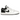 Air Jordan 1 Low White Black baskets vue latérale avec empeigne en cuir blanc, logo Swoosh noir et une semelle intermédiaire blanche nette