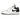 Air Jordan 1 Low White Black baskets vue en angle classique avec cuir blanc, superpositions noires et le logo Jordan emblématique