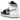 Air Jordan 1 Mid White Shadow baskets vue de profil avec empeigne en cuir noir, détails Swoosh blancs et talon ainsi que semelle gris clair.