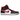 Air Jordan 1 Mid White Black Red (2022) baskets vue latérale avec base en cuir blanc, détails noirs et Swoosh rouge emblématique.